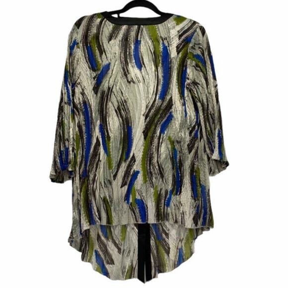 Lane Bryant Abstract Multicolor Crinkled Overpiece Duster Size 14/16 - Picture 2 of 9